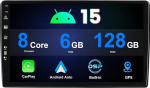 10-tolline 2 DIN Android 15 autoraadio tagurduskaamera ja mikrofon toetab roolijuhtimist / Carplay / Android Car / DSP / RDS / WiFi / DAB/BT/GPS (6G + 128G)