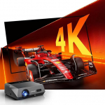 P&auml;evavalgusprojektor 4K kodukino sobib p&auml;evavalguse jaoks 2300 ANSI Ultra HD Smart Google TV projektor HDR10+ ToF Autofookusega HDMI eARC NFC Dolby LED-projektor AI jahutus, WiFi6 heledate ruumide filmide jaoks