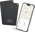 Air Tag Card Wallet Tracker Card Pack of 2 Thin 0.06 tolli, Smart Tag Wallet Finder Card Compatible with Apple Where? App (ainult iOS), veekindel esemete otsija kohvrite/rahakottide/v&otilde;tmete jaoks, must