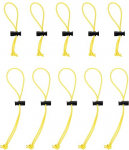 hankekaart Elastischer Kabelbinder, 15 cm, 25 cm, Mehrzweck-Kabel-Organizer, verstellbarer Kabelgurt, Knebelbinder, wiederverwendbar, f&uuml;r Zuhause, B&uuml;ro, Reisen, Gelb, 10 St&uuml;ck
