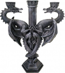 Nemesis Now Dragon's Altar Candelabra must gootiline kolmekordne k&uuml;&uuml;nlajalg