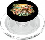 Weihnachten im Juli Weihnachtsmann tropischer Strand Sonnenuntergang Szene PopSockets PopGrip f&uuml;r MagSafe