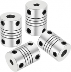 hankekaart Flexible Kupplungen, 4 mm kuni 6 mm, Gelenkverbinder aus Aluminiumlegierung, flexible Wellenkupplungen, Motorkupplung f&uuml;r 3D-Drucker, CNC-Maschine, Motorf&uuml;hrung, DIY-Encoder D15 x L 20 mm