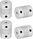 hankekaart Flexible Kupplungen, 3 mm bis 4 mm, Gelenkverbinder aus Aluminiumlegierung, flexible Wellenkupplungen, Motorkupplung f&uuml;r 3D-Drucker, CNC-Maschine, Motorf&uuml;hrung, DIY-Encoder D25 x L 19 mm