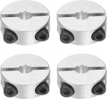 sourcing map Double Split Shank Collar 5mm Bore Two Piece Clamp Collar 20mm OD 8mm Thickness Aluminum Alloy Screw Split Ring 4pcs