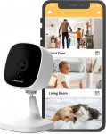 AlfredCamera WiFi Indoor Surveillance Camera Full HD 1080p App Control with Motion Sensor, Night Vision & Continuous Recording - Baby Monitor Pet Camera 2.4GHz WiFi
