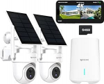 UCOCARE v&auml;ljas p&auml;ikesevalvekaamera komplekt, 4K kaamera valvekaamera v&auml;ljas, 2 kaamera komplekt koos tugijaamaga, 300 m WiFi ulatus, 360&deg; panoraam j&auml;lgimine, 64 GB TF-kaardiga, v&auml;rviline &ouml;&ouml;n&auml;gemine