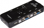 Link LKKWM4 Kvm Switch 4 arvutile USB/VGA koos 1 hiire, 1 USB klaviatuuri ja 1 VGA monitoriga koos kaablitega.