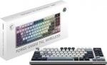 MSI Forge GK600 TKL Wireless Sky QWERTY UK paigutus Mehaanilised lineaarsed l&uuml;litid V&auml;rvi-sublimatsiooniga PBT klahvikatted Libisemiskindel alus RGB LED USB 2.0 Bluetooth 2.4GHz Tenkeyless