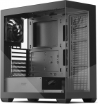 darkFlash ATX Mid-Tower PC Case, eelpaigaldatud 1 mitte-LED PWM ventilaator arvutikarbis, t&auml;isvaade topelt karastatud klaasist m&auml;ngukomplekt, t&uuml;&uuml;p C, toetab kuni 360mm radiaatorit, must (DS900)