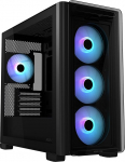 ASUS A23 Plus TG ARGB Black microATX PC korpus (eelpaigaldatud ARGB ventilaatorid, v&otilde;rkfrontpaneel, &uuml;hildub Hidden Port emaplaatidega, 360mm radiaatorid, 380mm graafika, must)
