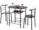 RELAX4LIFE S&ouml;&ouml;gitoa komplekt 3-osaline ruumi s&auml;&auml;stev s&ouml;&ouml;gitoa komplekt koos laua ja 2 tooliga, k&ouml;&ouml;gilaud koos riiuliga, puidust s&ouml;&ouml;gilaudade komplekt, r&otilde;dukomplekt 2 inimesele, k&ouml;&ouml;k, aed, kohvik, baar (T&auml;ismust)