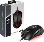 MSI Clutch GM08 Juhtmega m&auml;nguhiir PAW-3519 Sensor 200-4200 DPI 6 nuppu Must RGB valgus