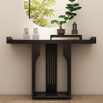 Generisch Slim konsoollaud t&auml;ispuidust jalgadega, retro sissep&auml;&auml;sulaud elutuppa ja esikusse, 160 cm pikkune must k&uuml;ljelaud, stiilne fuajeem&ouml;&ouml;bliese, ruumi s&auml;&auml;stev disain.