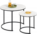 Yaheetech kohvilaud 2 k&uuml;ljelaua komplekt &uuml;mmargune pesitsuslaud metallraamiga kohvilaud elutoa laud kaasaegse disainiga diivanilaud v&auml;ike laud valge