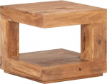 vidaXL t&auml;ispuidust kohvilaud 45 x 45 x 40 cm elutoa laud puidust laud k&uuml;ljelaua kohvilaud diivanilaud dekoratiivne laud akaatsiapuust vintage stiilis