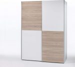 Puls Elegantne garderoobikapp suure hoiuruumiga - mitmek&uuml;lgne l&uuml;kanduksega garderoobikapp, valge, Sonoma tammepuust malelaud - 170 x 195 x 58 cm (B x K x S)