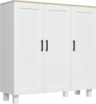 HOMCOM k&ouml;&ouml;gikapp, elutoa kapp, 3 ukse ja reguleeritavate riiulitega puhvetkapp s&ouml;&ouml;gituppa, magamistuppa, p&otilde;hjamaises stiilis, 90 x 30 x 90 cm, valge