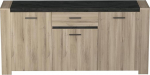 Demeyere Industrial Sideboard 3 ust 1 sahtli 2 sahtlit Elegantne - V&auml;rv: Helehall ja tumehall vasarditud tamm - 1856 x 433 x 889 cm, 185,6 x 43,3 x 88,9 cm.