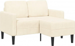 vidaXL 2-kohaline diivan koos Chaise Longue L-kujuga Cream 125cm Linane 2-kohaline diivan magamistoas Kahekohaline diivan 125cm x 118cm x 85cm