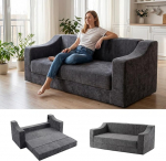 Sponge diivanvoodi pikendatav 202 x 180 cm Chenille kangast Fashion 2-kohaline kokkupandav diivan koos unefunktsiooniga Mugav ja hingav suur diivanvoodi elutuppa magamistoas kontorisse | Hingav, mugav, kokkupandav | Hingav, mugavus, kokkupandav