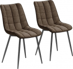 Woltu&reg; 2 s&ouml;&ouml;gitoa tooli, k&ouml;&ouml;gitoolid, polsterdatud toolid, seljatoega elutoatoolid, sametist iste, metalljalad