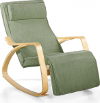 WeHome Swing Amor kiiktool puidust k&auml;etugedega, kiiktool, kiiktool reguleeritava jalatoega, elutoa tool, magamistoa tool (kangas, roheline)