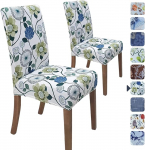 SPRINGRICO toolikatted s&ouml;&ouml;gitoa jaoks, universaalne Stretch Fit pestav k&ouml;&ouml;k Parson Seat Cover Spandex eemaldatav Slipcover restorani hotelli tseremoonia jaoks (2 komplekt, FLORAL3)