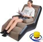 Air Diivan, Camping diivan koos jalamiga, kaasaskantav flokeeritav t&auml;ispuhutav diivan, t&auml;ispuhutav tool, basseinitooli, Air Lounge, Bean Bag Outdoor, telkimiseks, koju (1, S Hall, 1 inimene)