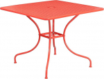 Flash Furniture Oia terrassilaud koos vihmavarju avaga Square Indoor Outdoor Steel 35.5" Coral