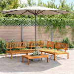 Garten-Ecksofas aus Paletten 2-TLG. aus massivem Akazienholz f&uuml;r Terrasse als Palettensofa Ecksofa Set aus Akazie