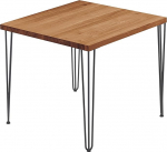 LAMO Manufaktur LBG-01-A-004-000Cr S&ouml;&ouml;gilaud, k&ouml;&ouml;gilaud, kohvilaud, valmistatud t&auml;ispuidust, 60 x 60 x 76 cm (telg-k&otilde;rgus x k&otilde;rgus), loominguline, tume / toorterasest, l&auml;bipaistva lakiga, tume