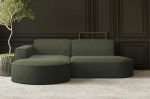 Kaiser M&ouml;bel, Modena Studio Parma Corner Sofa, Modern Design Couch, Upholstered Corner, Freestanding Sofa Living Room Fabric Verita Olive Left