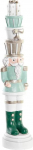 DKD Home Decor br&auml;ndi valge ja roheline vaikne j&otilde;ulukaunistus (5cm x 5cm x 23cm)