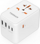 TESSAN reisiadapter kogu maailmas, 65 W GaN reisiadapteri kiirlaadija, reisipistik 2 USB ja 3 USB C, universaalne Jaapanile, Saksamaale, USA-le, Inglismaale, Hiinale