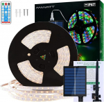 MIWATT 2 x 10 m solar LED strips, warm white LED strip, silicone case, waterproof, 560 LEDs, lighting for home, party, swimming pool, stairs, outdoor lighting