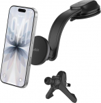 Belkin juhtmevaba autolaadija, mobiiltelefoni autohoidik koos laadimisfunktsiooniga, MagSafe &uuml;hilduv, USB-C kaabel, induktiivne laadimisjaam auto iPhone 17, Galaxy S25, Pixelsnap jne, Qi2 kiirlaadimine - must