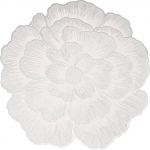 PVC lilleplatsialused, 4 p&uuml;hkiva roosi kroonlehe kuju, k&ouml;&ouml;giplatsialused s&ouml;&ouml;gilauale, 38 x 38 cm, valge h&otilde;bedane