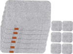 TOPBATHY Pack of 12 Isolatsioonipaneelid, Pot Mat Made of Square Coasters, Simple Grey Placemat, Rannaalused, Placemats, Offic Coasters, Made of Washable Table Coasters