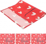4 St&uuml;ck Tischset Valentinstag Herz Muster Waschbare Leinen Tischmatten 30X45cm Dekorative Platzsets f&uuml;r Esstisch und Restaurant