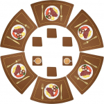 ApuaVireo&Co Lauad, Keilf&ouml;rmige Tischsets mit Untersetzern, PU-Leder, Mehrfarbig, 45,7 x 29,9 cm, 9,9 x 9,9 cm, 4er-/6er-Pack(Brown,Set of 6)