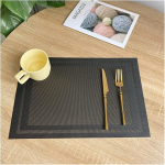 Platsemad, 2Pcs PVC Placemat Washable Placemats S&ouml;&ouml;gilaud Imitatsioon Linen Mat Non-Slip Placemat Set Cup Coasters K&ouml;&ouml;gi tarvikud Placemats (V&auml;rv : 003, Suurus : 45cm X 30cm)
