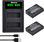 Hisewen EN-EL14 ENEL14a Battery (Pack of 2) and Charger for Nikon D3200, D5100, D5600, D3100, D3500, D3400, D3300, DF DSLR, Coolpix P7800, P7700, P7100, P7000 Camera