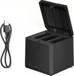 AFAITH 3-kanaliline laadija GoPro Hero 11 10 9 Black, kiirlaadimine aku salvestuslaadija USB Type-C kaabliga GoPro Hero 11 10 9 Black jaoks