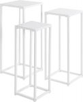 HAKU lillesammas 3 komplektis Valge metall M&otilde;&otilde;tmed B 22/26/30 x K 61/66/71 x S 22/26/30 cm Stiil: Moodne