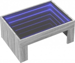 vidaXL kohvilaud, Infinity LED-iga k&uuml;ljelaud, kohvilaud, diivanilaud elutuppa, teelaud, elutoa laud, hall Sonoma puitmaterjalist klaas