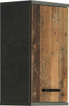 FORTE Veris seinakapp 1 uksega, komposiitpuit, betooni v&auml;limus, tumehall/vanapuit vintage, 68,8 x 40,2 x 29 cm