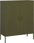 vidaXL hoiukapp Sideboard sahtlitega kapp Teraskapp K&uuml;lgkapp Mitmeotstarbeline kapp Raamatukapp Seisev kapp Oliivroheline 80 x 35 x 101,5 cm teras