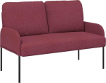 Modernes Mini Diivan 110 cm Weinrot mit Metallbeinen, kleines Couch mit Sperrholzrahmen, platzsparendes Wohnzimmerm&ouml;bel f&uuml;r Jugendzimmer, K&uuml;che, Balkon und Schlafzimmer