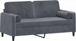 vidaXL 2-kohaline diivan, diivan dekoratiivsete padjadega, puhke diivan elutuppa, polsterdatud diivan, tugitool, l&otilde;&otilde;gastav diivan, Lounge diivan, l&otilde;&otilde;gastav diivan, tumehall velvet